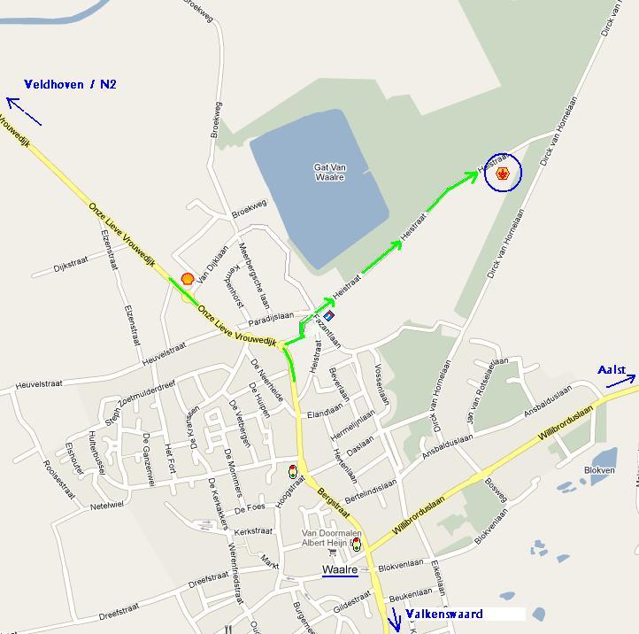 Route over de nieuwe rotonde